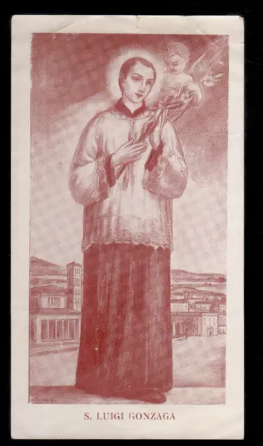 B3 ANTICO   Santino Holy Card SAN LUIGI GONZAGA ROMA