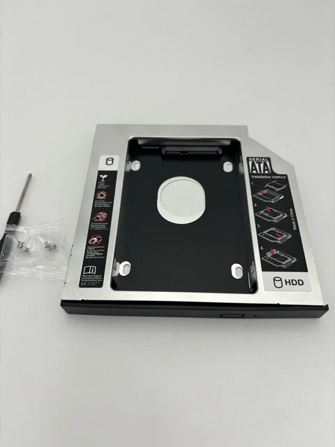 Adaptateur Caddy Pour 2e Disque Dur HDD/SSD – Pour Dell Latitude E6420, E6430, E6520, E6530, Etc.