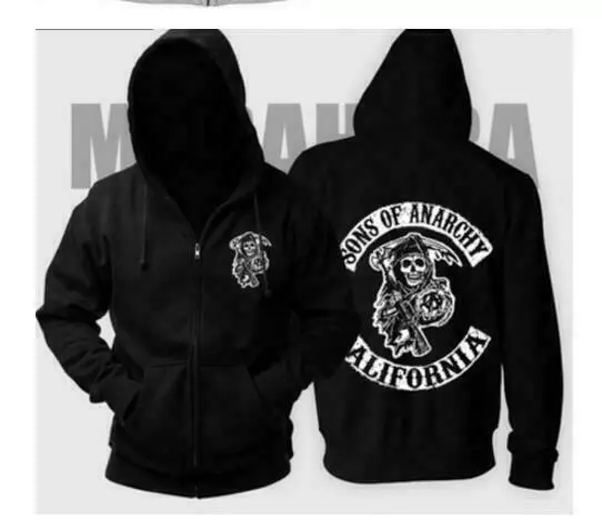Sons Of Anarchy Hoodie Unisex Casual Printed Zipped Fashion plus velvet Coat