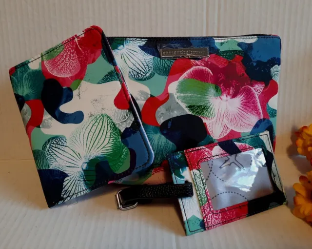 Samantha Brown -Travel Makeup Pouch-Passport Holder -Luggage tag - Orchid Camo