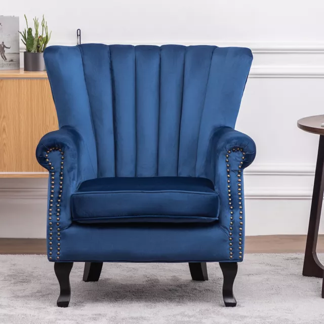 Single Modern Relax Luxury Velvet Armchair Lounge Accent Chair Living Room Sofa