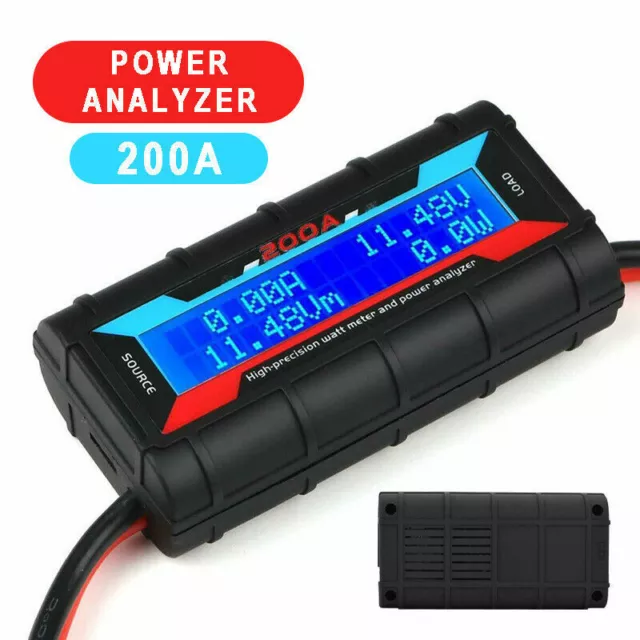 200A DC LCD Digital Monitor Amp Watt Meter RC Battery Solar Power Analyser #Rf