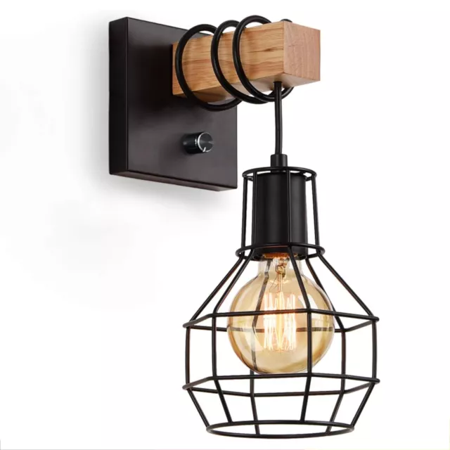 Hängelampe Wandleuchte Vintage Draht Industrie E27 Käfig Nachtlicht Retro Lampe
