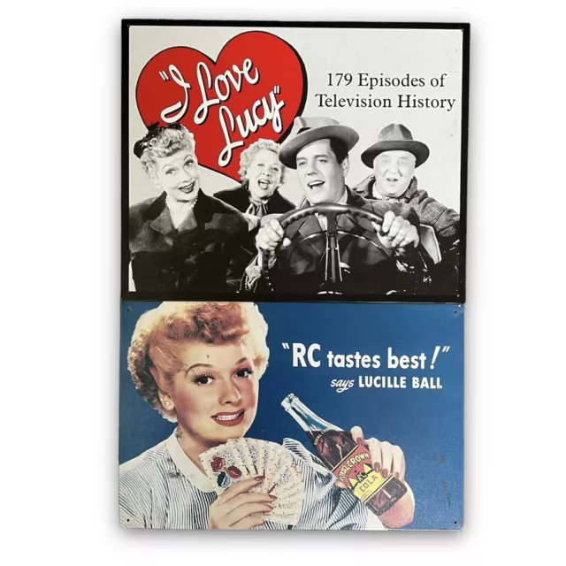 I Love Lucy Tin Wall Sign Lot RC Royal Crown Cola Lucille Ball Desi Arnaz