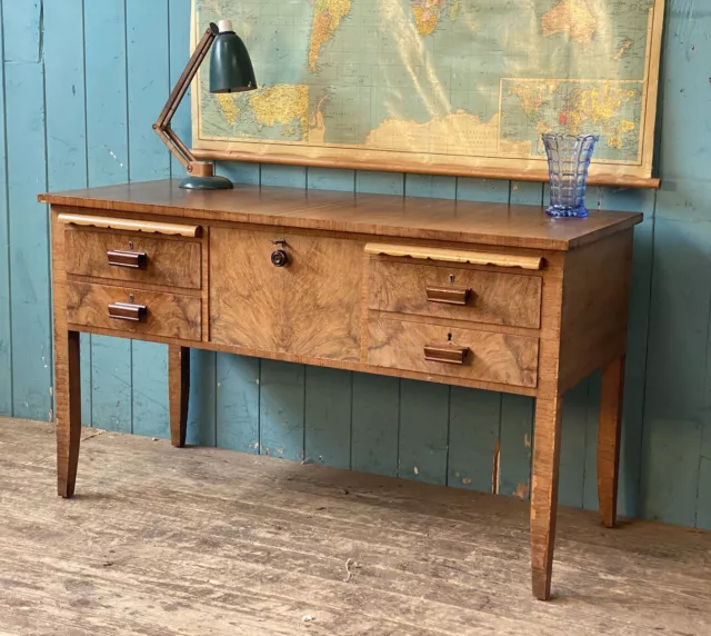 Antique Walnut Hall Table Writing Desk Bureau Drawers Drinks Cabinet DELIVERY*