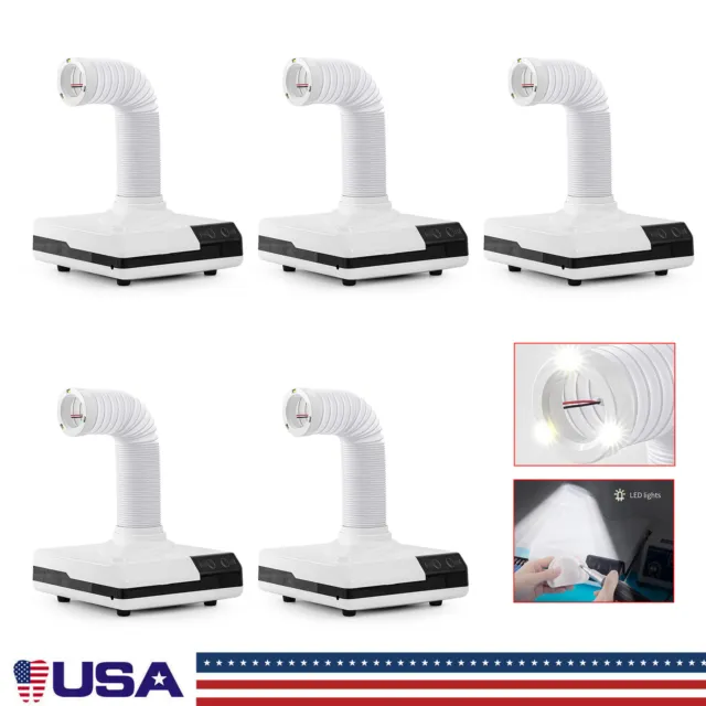5 x Portable Nail Dental Lab 3 LED Desktop Dust Collector Extractor Machine 60W