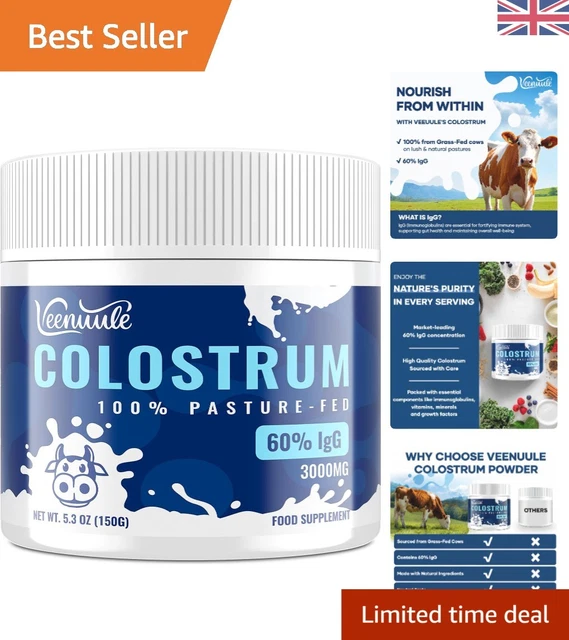 UNFLAVORED 3000MG BOVINE Colostrum Powder - Rich in Natural IgG ...