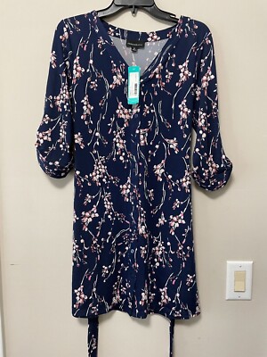 Fortune & Ivy Stitch Fix Camilla Knit Button Shirt Dress Navy Size XS