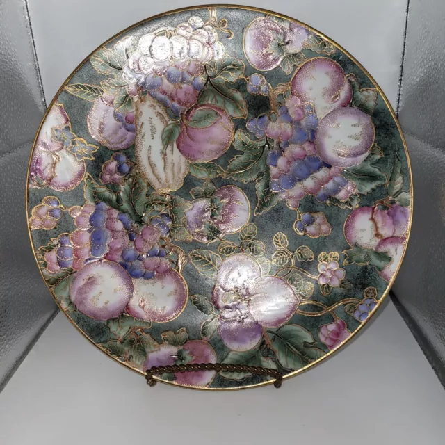 Floral Porcelain Plate ~ China ~ Hand Painted Macau ~ Decorative