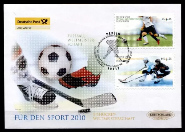 Eishockey, Fußball, WM-2010, Deutschland. FDC. Berlin. BRD 2010