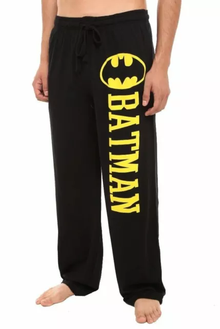 Mens Womens NEW Batman Bat Symbol Black Pajama Lounge Pants Size XS S M L XL 2XL