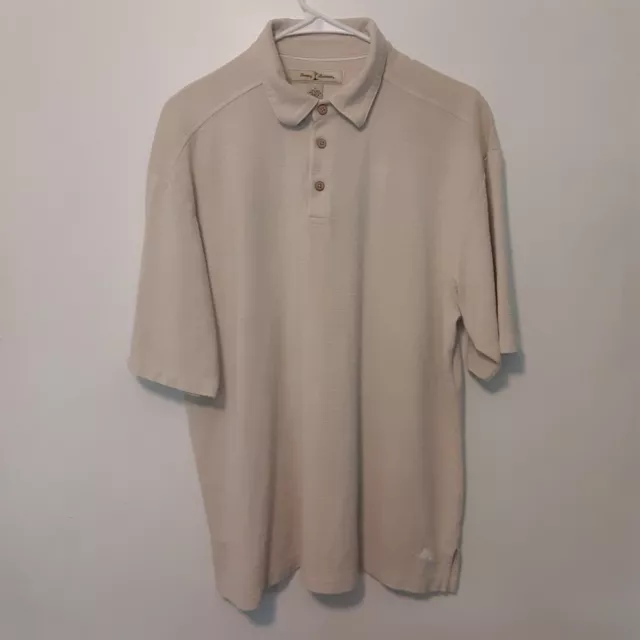 TOMMY BAHAMA ADULT Mens Beige Short Sleeve Silk Blend Polo Shirt $14.81 ...