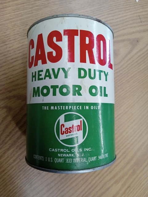 Castrol Heavy Duty Motor Oil 1 U.S. Quart SAE 10W, Full Cardboard Can NOS