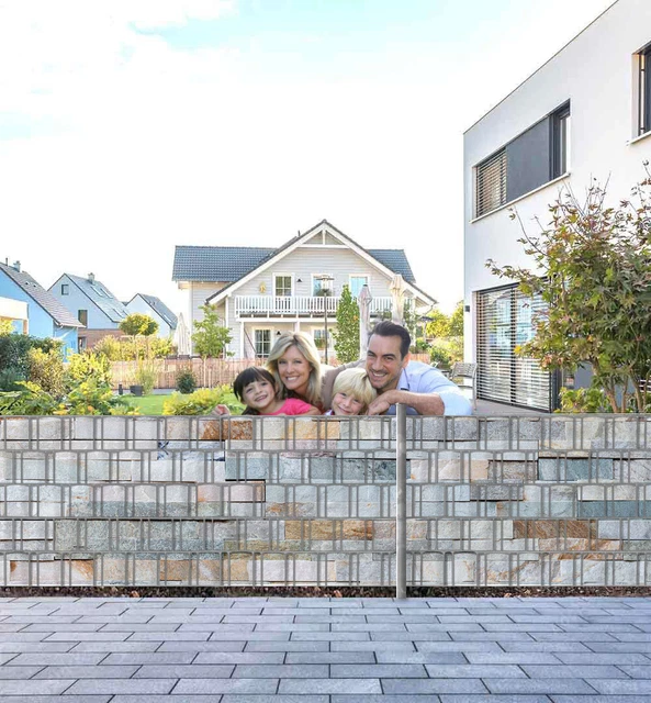 Zaunsichtschutz Blaue Steinmauer Sichtschutz Garten Zaun
