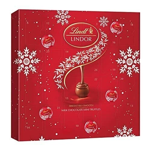 LINDT LINDOR MILK Chocolate Christmas Advent Calendar 2023 with Work