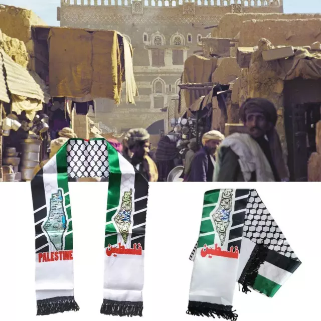 PALESTINE FLAG MEN'S scarf QUDS Jerusalem-Shemagh Palestine KEFFIYEH ...