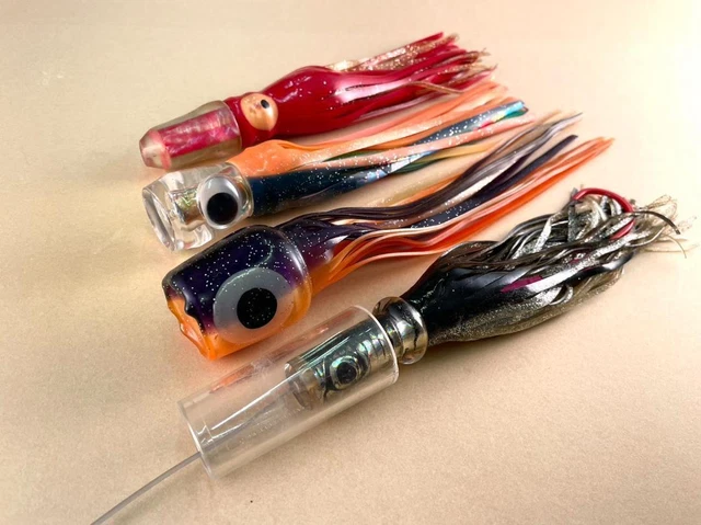 Lot De 6 Leurres De Pêche Gros Gibier - Pour Traîne, Thon, Marlin, Mahi - Appâts Souples Multicolores