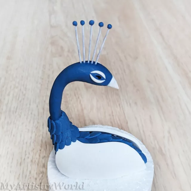 Edible 3D fondant/gum paste Peacock cake topper. Tail is not included!