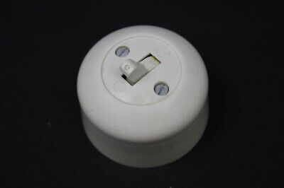 1 X Old Switch Exposed Toggle Switch Round Ø Vintage Creme 3