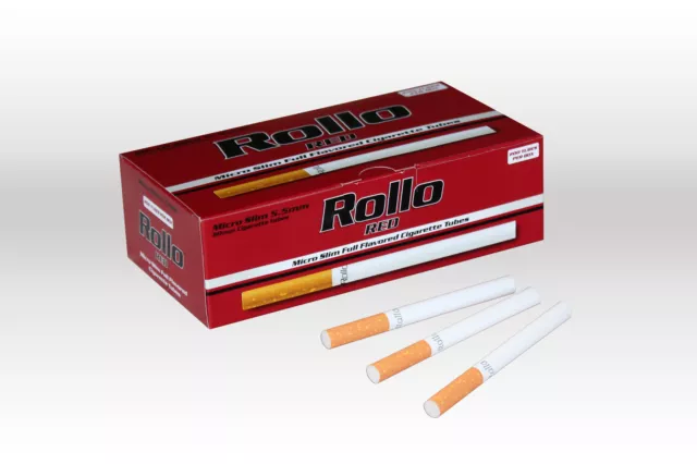 Rollo Micro Slim 'Red' 20mm Filter Tubes (200 Count) - 600