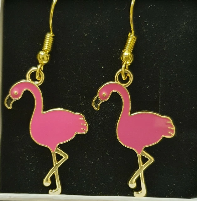 Silber Flamingo 2 Ohrringe Drop Dangle Mütter Tag Ostern Geschenk!