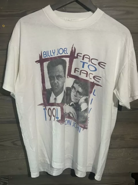 VTG Billy Joel Elton John Face To Face Tour Shirt Men’s XL Single Stitch 1994