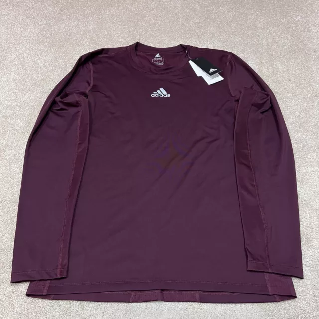 Adidas TechFit T-Shirt Men’s Red Long Sleeve Size Large NWT