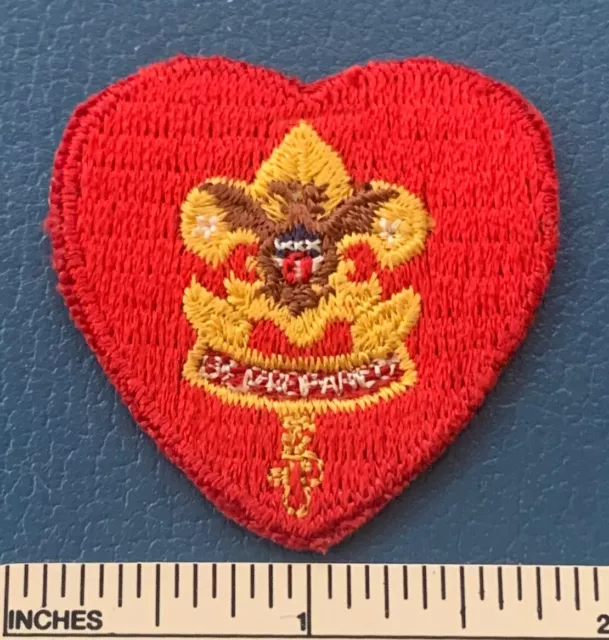 Vintage 1960s LIFE RANK Boy Scouts of America PATCH Red Heart BSA Award Badge