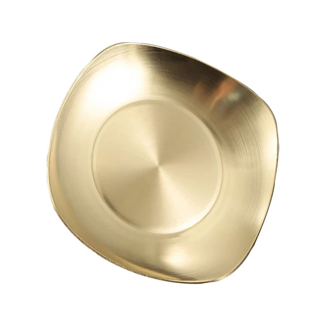 DOITOOL 2 Stück Edelstahl Teller - 26cm Servierplatten Für Steak & Salat