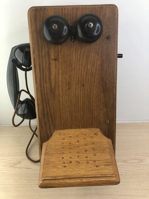 Handheld Automatic Bell Ringer ANTIQUE WESTERN ELECTRIC Ringer Box Wall Phone Bell System Hand Crank ...