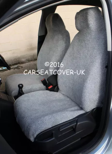 Fundas de asiento de coche peludas piel de oveja gris Vauxhall Astra GTC - Juego completo 2