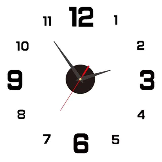 OROLOGIO DA PARETE 3D ADESIVO MODERNO GRANDE MURO DECORAZIONE CASA 40x40cm