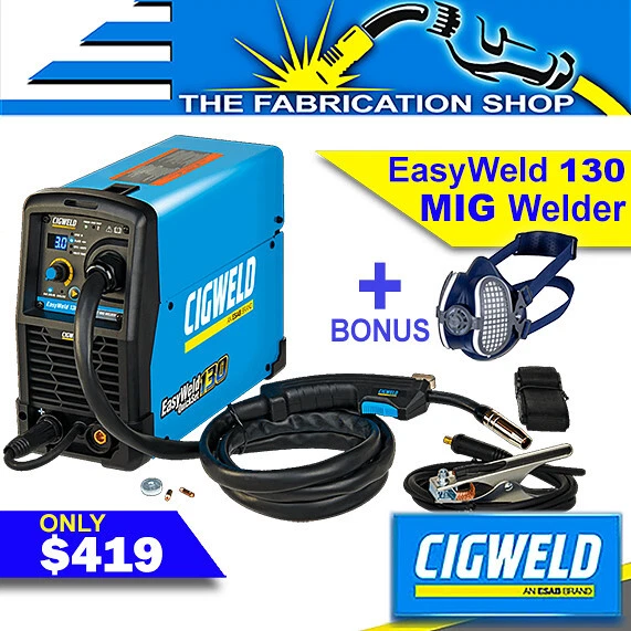 Cigweld EasyWeld 130 MIG Welder + Torch, Smart Quick Set, Easy Weld W1201130