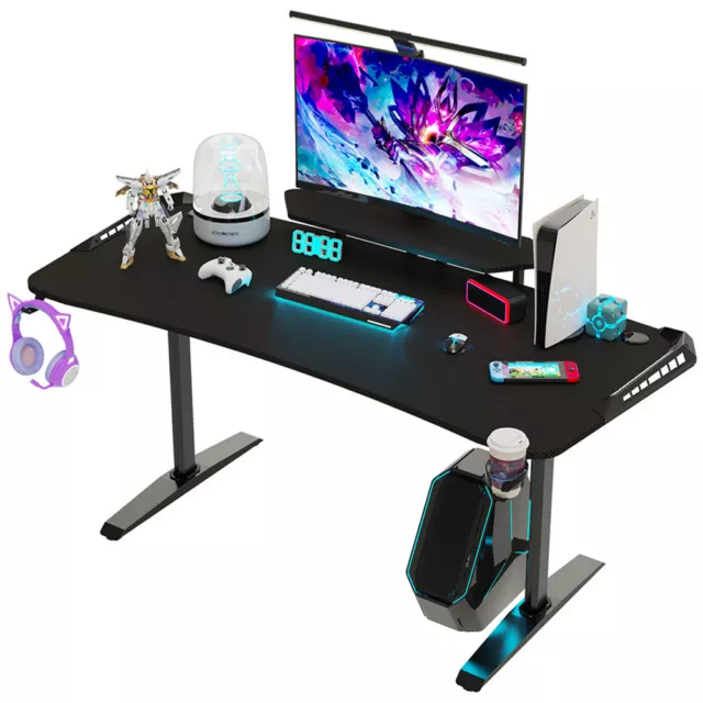 180cm XXXL Large Gaming Desk LED RGB Computer Table Extra Wide Gamer Workstation