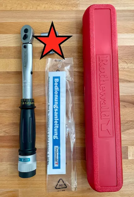 Rothewald Drehmomentschlüssel 6 bis 30 NM Ratsche Knarre 1/4 Zoll ohne Adapter