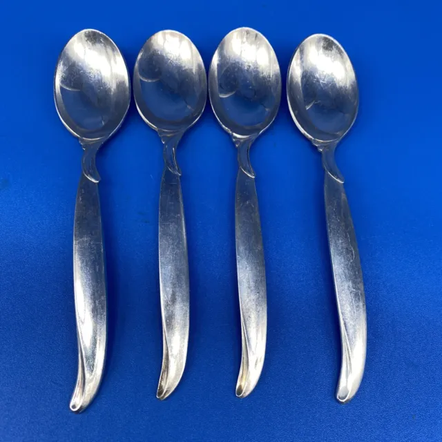 1847 Rogers Brothers IS Fruit Grapefruit Spoon Flair Silverplate 4 Piece 6” 1956