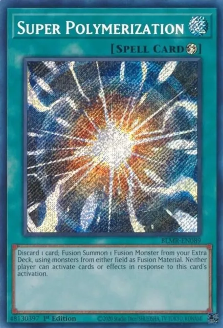 Yugioh | Secret Rare 1st Edition NM | Super Polymerization - BLMR-EN089