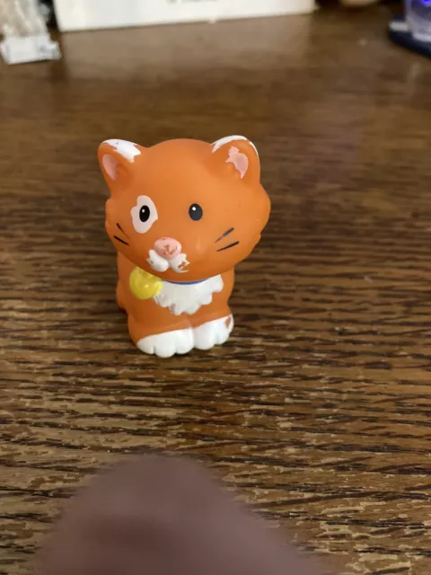 Fisher Price Little People Main Street Orange Kitty Cat Kitten Pet Heart Collar