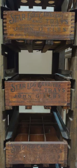 Star Egg Carrier John G. Elbs Rochester N. Y. 1906 Wood Crates and Rack System