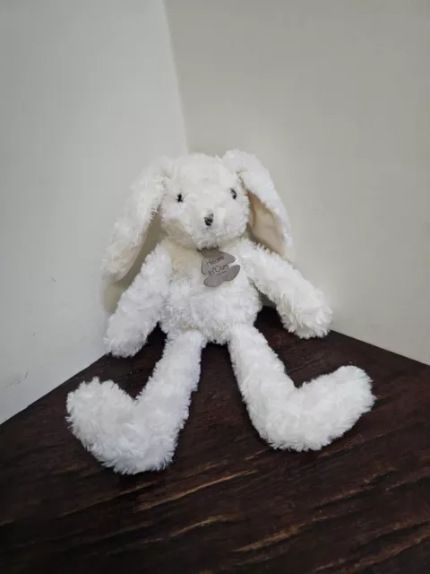 Histoire d'Ours White Bunny Rabbit Soft Toy Comforter Les Copains Calins 14.5"