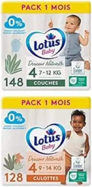 Lotus Baby Touch - couche Culotte Taille 4 (9-14 Kg) Pack 1 mois