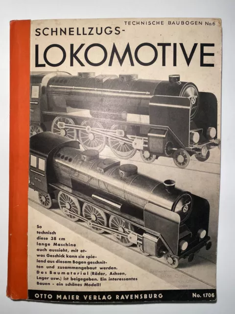 Otto Maier Verlag Ravensburg "Lokomotive" Technische Baubogen No.6, Kartonmodell
