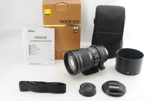 [Top Mint in Box] Nikon AF-S Nikkor 300mm f/4E PF ED VR w/ Lens Hood from Japan