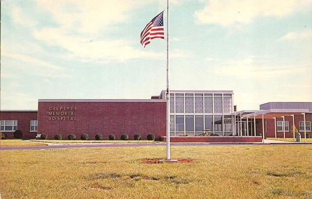 CULPEPER, Virginia VA    CULPEPER MEMORIAL HOSPITAL   ca1960's Vintage Postcard