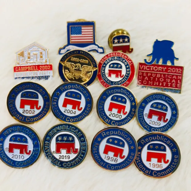 Republican Political RNC Campaign GOP Pin Lot - Presidential Task Force Elephant