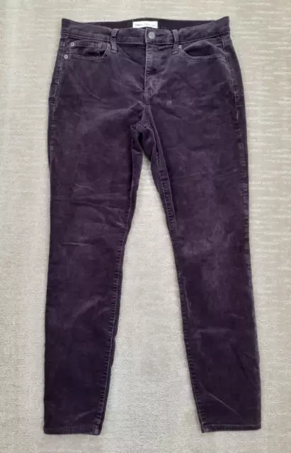 Gap Women's 30S Short True Skinny Purple Corduroy Pants Mid Rise Pockets Casual