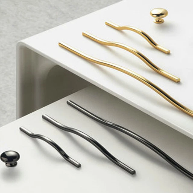 Metal Drawer Pulls Dresser Handle Knobs Cabinet Kitchen Door Handles Black Gold