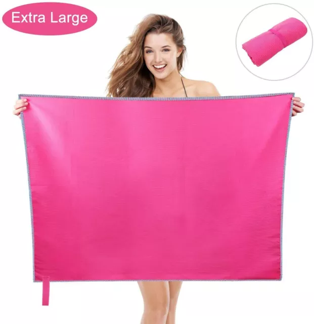 Extra Large Microfibre Beach Towel PINK Fast Dry Sports Swimming Absorbent Light