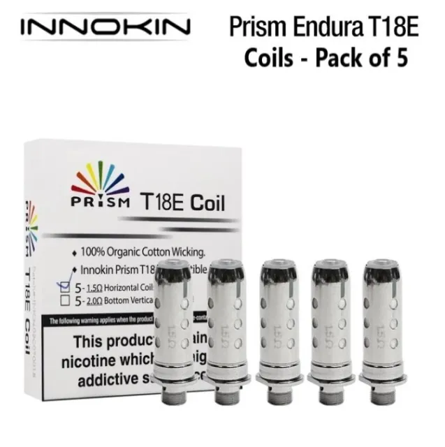 Innokin Endura T18E & T22E Prism Coils 1.5ohm - Pack Of 5 - 100% Genuine