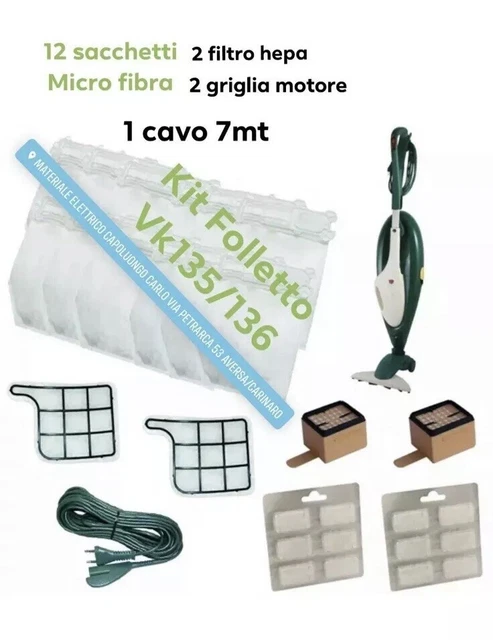 Kit Ricambi Folletto VK135 VK136 - 12 Sacchetti, 12 Profumi, 4 Filtri F24, Non Originali Ma Compatibili - Foto 5